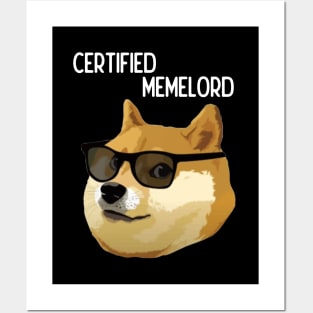 Doge Meme Certified Memelord Posters and Art